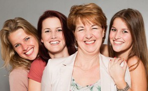 A group of women posing for a photo.